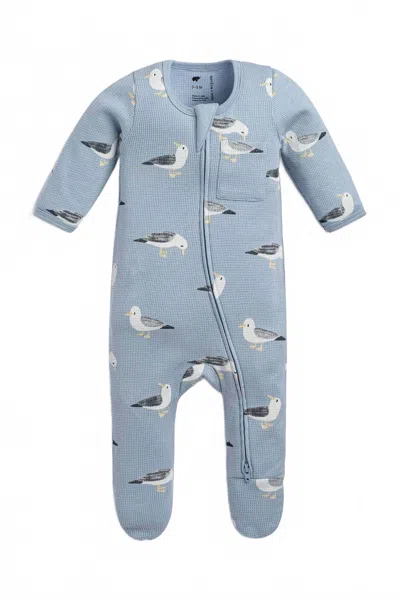 Monica + Andy Kids' Zipper One-piece In Soaring Seagulls In Blue