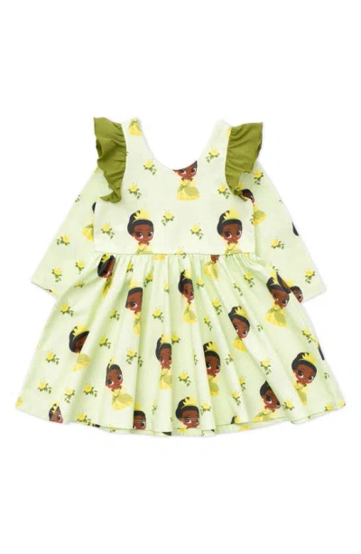 Monica + Andy Babies'  X Disney Let's Dance Ruffle Long Sleeve Party Dress In Tiana