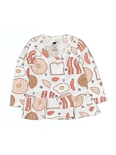 Pre-owned Monica + Andy Kids' Long Sleeve Blouse In Ivory