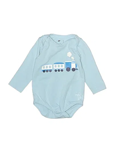 Pre-owned Monica + Andy Babies' Long Sleeve Onesie In Blue
