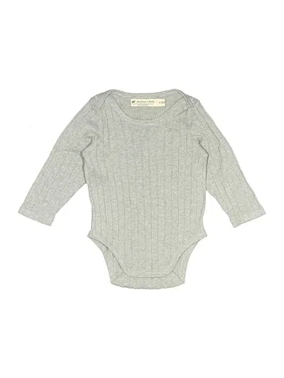 Pre-owned Monica + Andy Babies' Long Sleeve Onesie In Gray