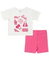 Monica + Andy Oversized Tee & Biker Short Bundle In White
