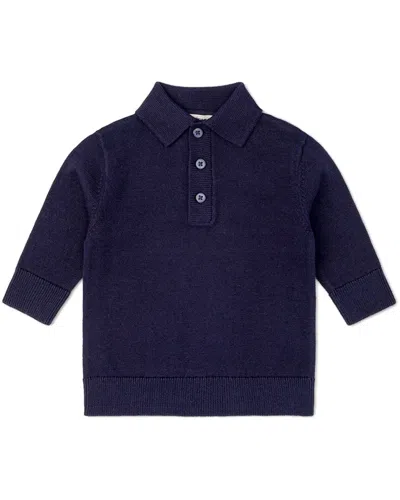 Monica + Andy Kids'  Polo Sweater In Blue