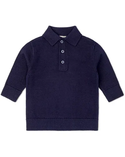 Monica + Andy Polo Sweater In Blue