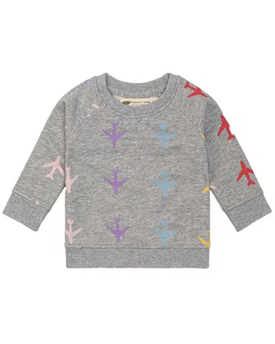 Monica + Andy Kids'  Printed Crewneck Sweatshirt In Gray