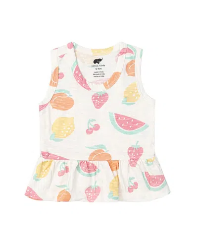 Monica + Andy Kids'  Racerback Peplum Tank In White