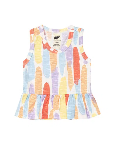 Monica + Andy Kids'  Racerback Peplum Tank In Multi