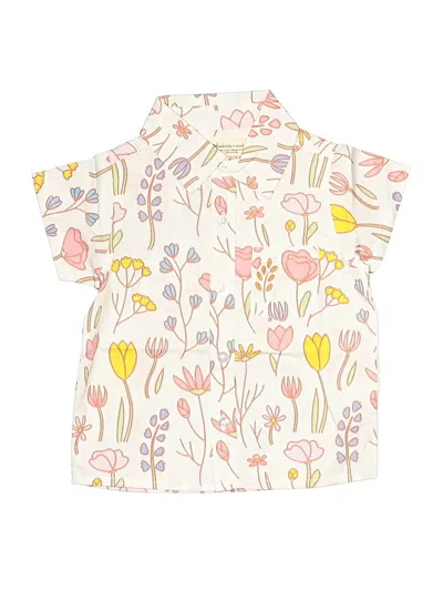 Pre-owned Monica + Andy Kids' Short Sleeve Blouse In Ivory
