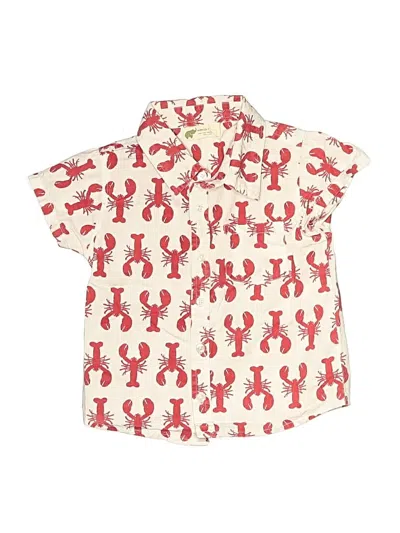 Pre-owned Monica + Andy Kids' Short Sleeve Button Down Shirt In White