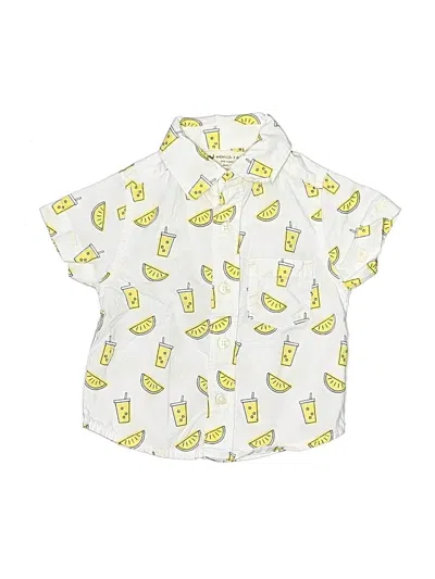 Pre-owned Monica + Andy Babies' Short Sleeve Button Down Shirt In Yellow