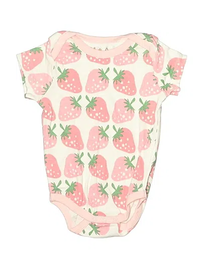 Pre-owned Monica + Andy Babies' Short Sleeve Onesie In Pink
