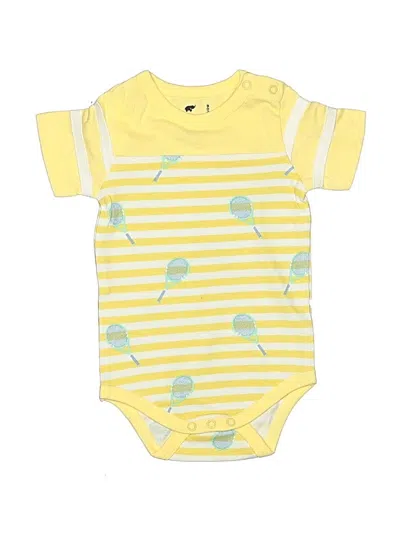 Pre-owned Monica + Andy Babies' Short Sleeve Onesie In Yellow