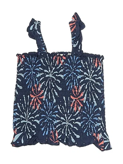 Pre-owned Monica + Andy Kids' Sleeveless Top Blue Halter Neckline Tops