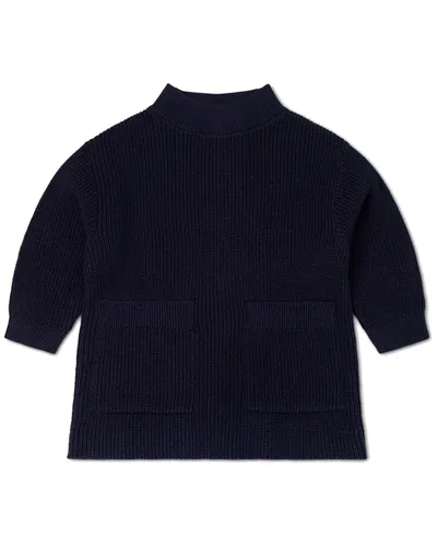 Monica + Andy Kids'  Sweater Pocket Dress In Blue