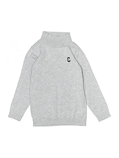 Pre-owned Monica + Andy Kids' Turtleneck Sweater In Silver