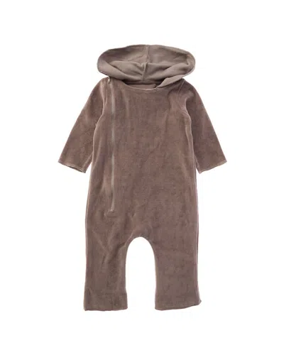 Monica + Andy Velour Moto Romper In Brown