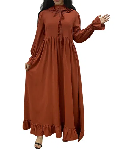 Monica Fashion Plus Maxi Dress In Brown