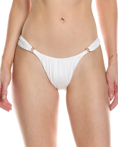Monica Hansen Beachwear Bond Girl Scrunch Bikini Bottom In White