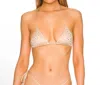 Monica Hansen Beachwear Starlight Padded Triangle Bikini Top In Crystals Nude In Neutral