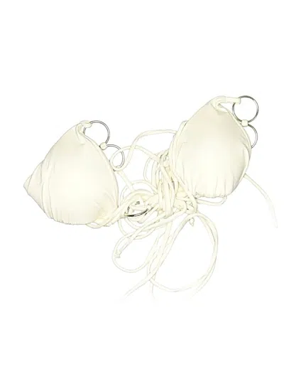 Pre-owned Monica Hansen Beachwear Swimsuit Top Ivory Swimwear In White