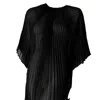Monica Mahoney Women's Black Chiffon Esmerelda Pleated Caftan In Black