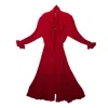 Monica Mahoney Women's Red Gauze Pussy Bow Dress In Red