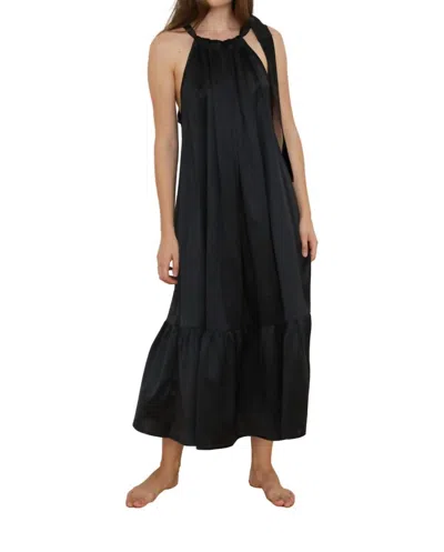 Monica Nera Belinda Maxi Silk Dress In Black