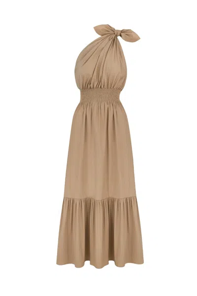 Monica Nera Demi Maxi Dress In Beige In Brown