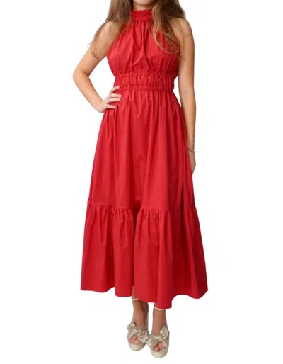 Monica Nera Harpers Midi Dress In Cherry Red