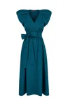 Monica Nera Holly Midi Dress In Petrol In Blue