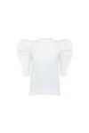 MONICA NERA IRINA HIGH NECK BLOUSE IN WHITE