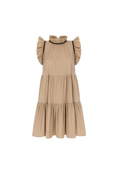 Monica Nera Luna Mini Dress In Beige