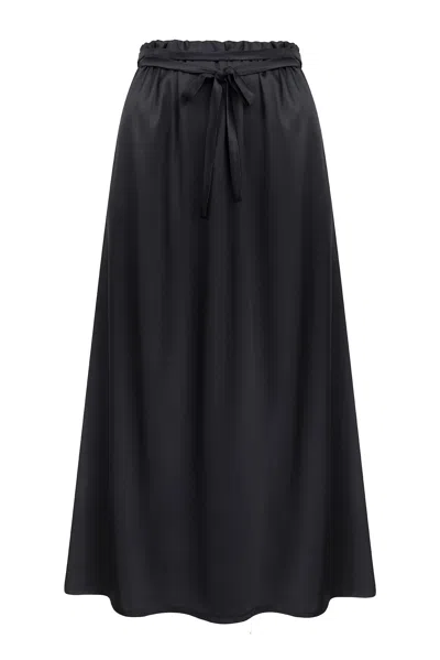 Monica Nera Women's Melania Silk Skirt - Black