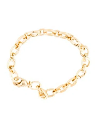 Pre-owned Monica Rich Kosann 18k Audrey Link Charm Bracelet, 6.5" In Multi