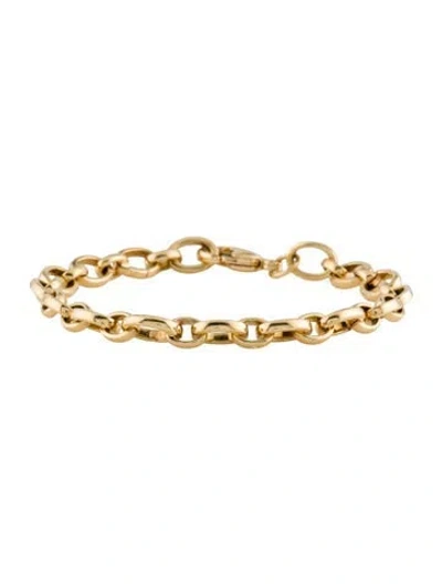 Pre-owned Monica Rich Kosann 18k Audrey Link Charm Bracelet, 7.5" In Multicolor