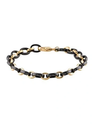 Pre-owned Monica Rich Kosann 18k Ceramic Audrey Link Bracelet, 7" In Multi