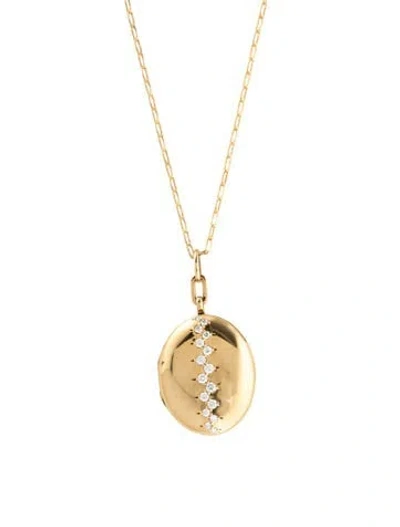 Pre-owned Monica Rich Kosann 18k Diamond Catherine Locket Pendant Necklace, 30.25" In Multicolor