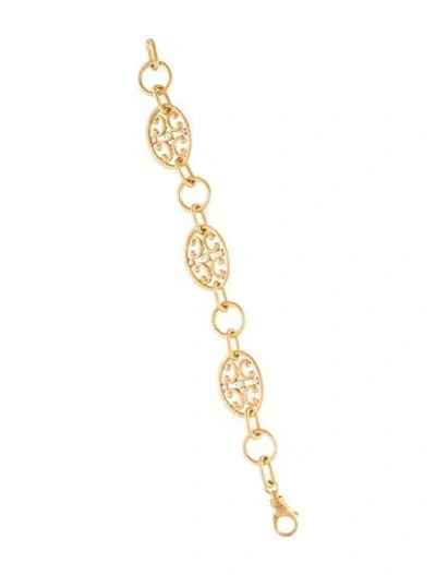 Pre-owned Monica Rich Kosann 18k Diamond Filigree Link Bracelet, 7" In Multi