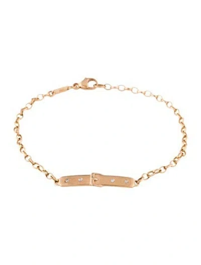 Pre-owned Monica Rich Kosann 18k Diamond 'forever' Buckle Station Bracelet, 7", 7" In Multi