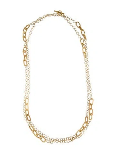 Pre-owned Monica Rich Kosann 18k Diamond Toggle Hexagonal Long Chain Necklace, 61.5" In Multi