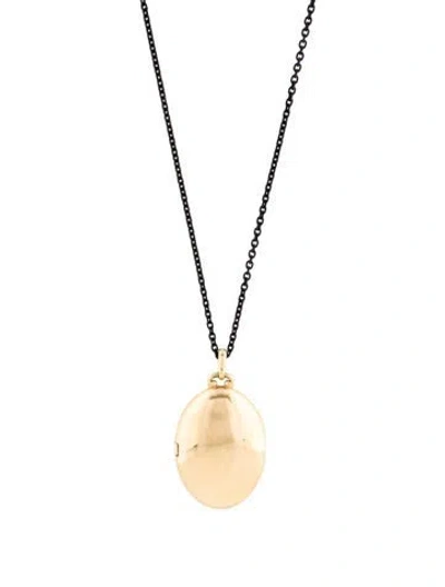 Pre-owned Monica Rich Kosann 18k Four Image Midi Locket Pendant Necklace, 32" In Multi