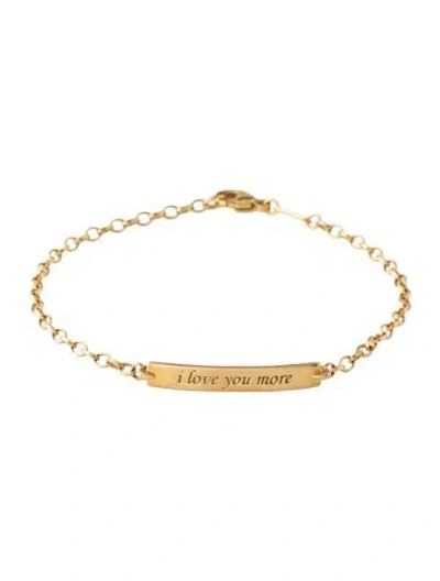 Pre-owned Monica Rich Kosann 18k 'i Love You More' Petite Poesy Bracelet, 6.75" In Multicolor
