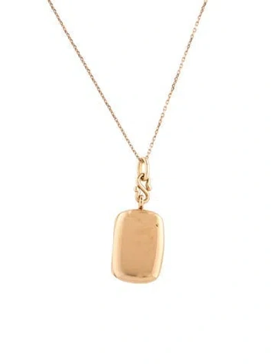 Pre-owned Monica Rich Kosann 18k Locket Pendant Necklace, 16.75" In Multicolor