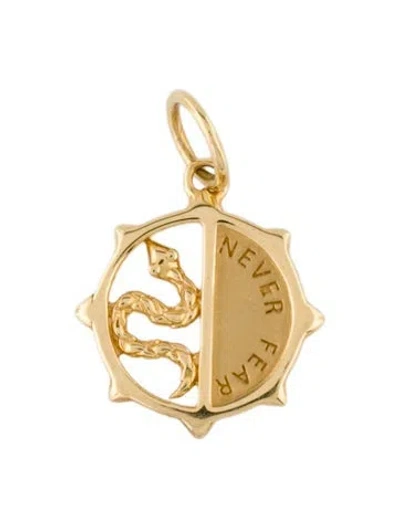 Pre-owned Monica Rich Kosann 18k Mini 'never Fear' Snake Charm Pendant In Multi