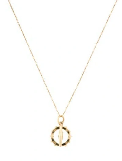 Pre-owned Monica Rich Kosann 18k Points North Pendant Necklace, 17" In Multi