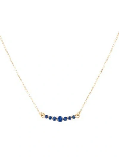 Pre-owned Monica Rich Kosann 18k Sapphire Pendant Necklace, 17" In Multi