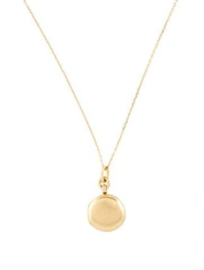 Pre-owned Monica Rich Kosann 18k Slim Round "nan" Locket Necklace, 17" In Multi