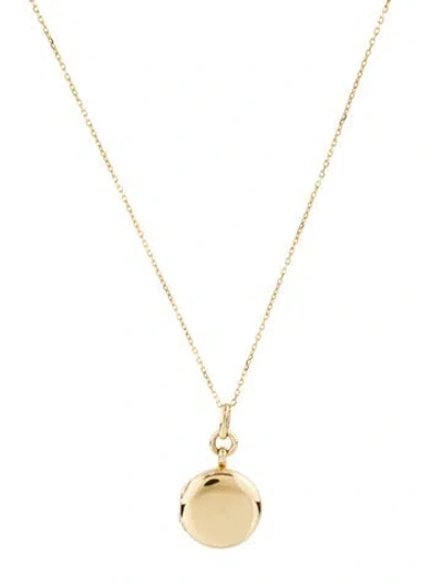 Pre-owned Monica Rich Kosann 18k Slim Round 'nan' Locket Necklace, 22" In Multi