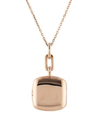 Pre-owned Monica Rich Kosann 18k Slim "viv" Locket Necklace, 17" In Multicolor