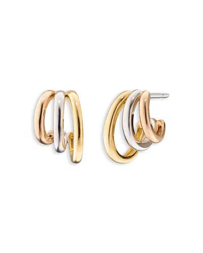 Monica Rich Kosann 18k Tricolor Gold Sun Moon & Stars Saturn Hoop Earrings In Multi